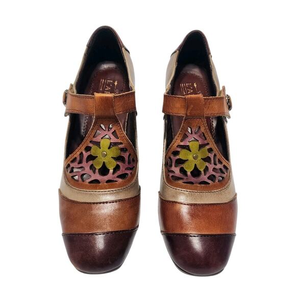 L'Artiste Spring Step Jardin Pumps 37 US 7 Floral Heels Colorful Victorian Shoes - Picture 5 of 8